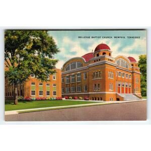 Vintage Bellevue Baptist Church Memphis TN Linen Postcard 1940s